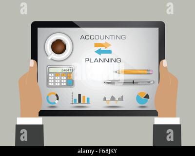 Contabilità e pianificazione come un concetto di business Illustrazione Vettoriale