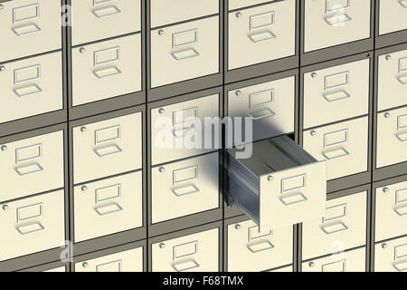 Filing cabinet, sala di archivio Foto Stock