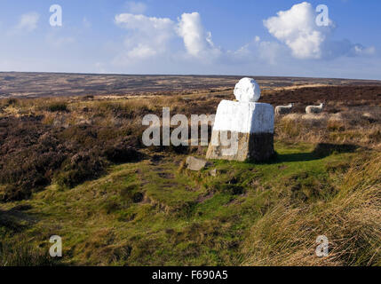 Fat betty [croce bianca] sopra rosedale danby alta moor North York Moors National Park North Yorkshire England Regno Unito Foto Stock