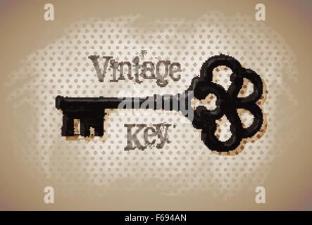 Key vintage. sketch. illustrazione vettoriale Illustrazione Vettoriale