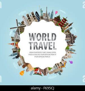 Viaggi nel mondo. Raccolta del celebre architettura del mondo Illustrazione Vettoriale