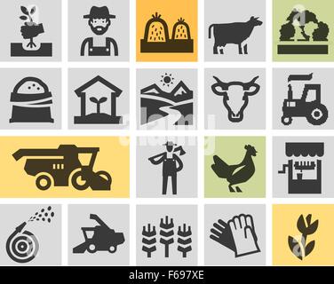 Farm set di icone. segni e simboli Illustrazione Vettoriale