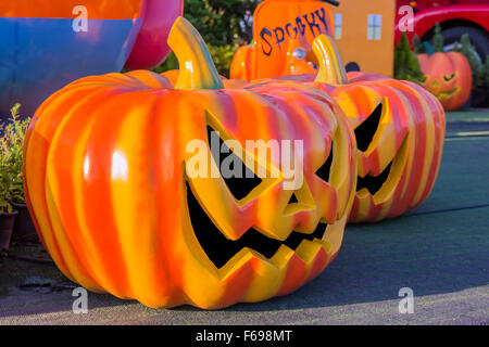 Halloween, zucche e scenario di Halloween Foto Stock