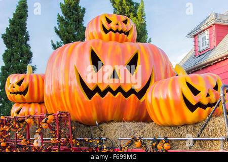 Halloween, zucche e scenario di Halloween Foto Stock