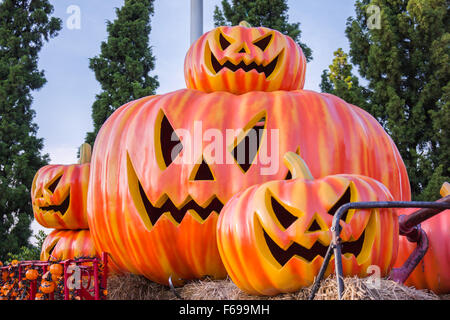 Halloween, zucche e scenario di Halloween Foto Stock