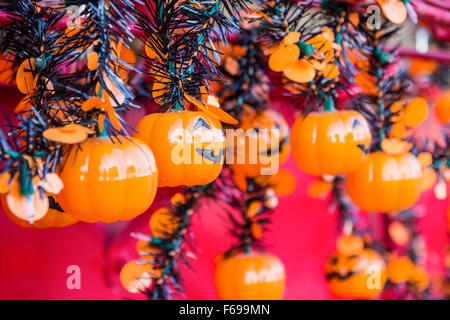 Halloween, zucche e scenario di Halloween Foto Stock