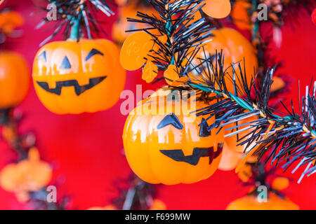 Halloween, zucche e scenario di Halloween Foto Stock