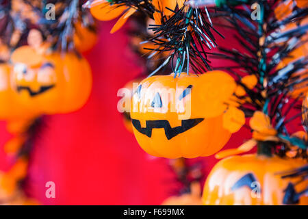 Halloween, zucche e scenario di Halloween Foto Stock