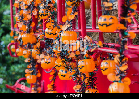 Halloween, zucche e scenario di Halloween Foto Stock