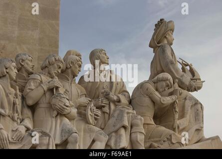 Lisbona, Portogallo - 24 ottobre 2014: Close up dettaglio del Monumento delle Scoperte a Lisbona, Portogallo Foto Stock