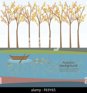 Autunno,caduta,versando foglie,caduta foglie Illustrazione Vettoriale