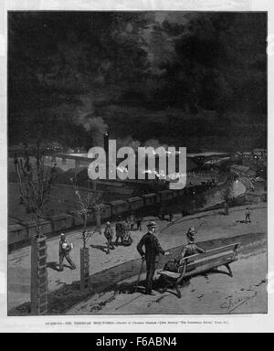 La Tredegar Iron Works a Richmond, Virginia, un tempo un importante produttore di ferro, giocò un ruolo chiave nella Confederazione durante la guerra di secessione americana. Era un importante sito industriale che produceva armi e forniture militari per le forze confederate. Foto Stock