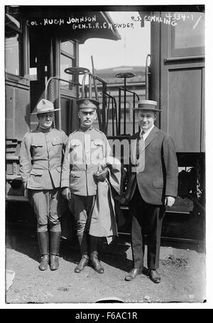 Ritratto del colonnello Hugh Johnson, generale E.R. Crowder e R.S. Conkling, figure di rilievo i cui contributi al servizio militare e pubblico sono documentati in documenti storici. Foto Stock