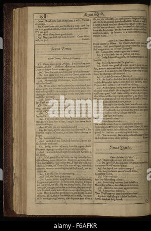 Pagina 14 di AS You Like IT di Shakespeare, From the First Folio (1623), un'importante commedia che esplora temi di amore, identità e trasformazione. Foto Stock