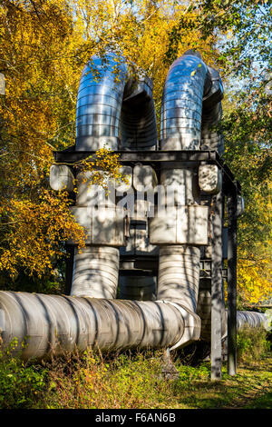 Il teleriscaldamento tubo, azionato da STEAG, a Gelsenkirchen, Espansione loop, Foto Stock