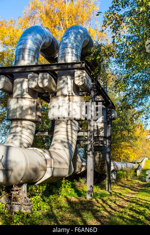 Il teleriscaldamento tubo, azionato da STEAG, a Gelsenkirchen, Espansione loop, Foto Stock