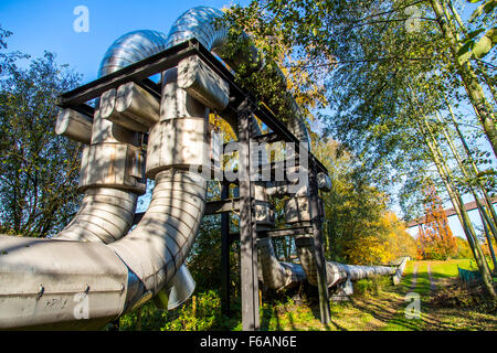 Il teleriscaldamento tubo, azionato da STEAG, a Gelsenkirchen, Espansione loop, Foto Stock