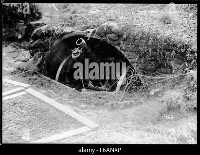 Nuova Zelanda obice gun emplacement, Fronte occidentale Foto Stock