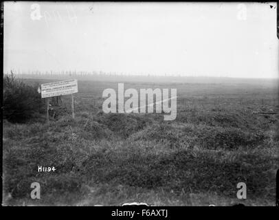 Paesaggio storico di Gommecourt distrutta durante la Prima Guerra Mondiale Foto Stock