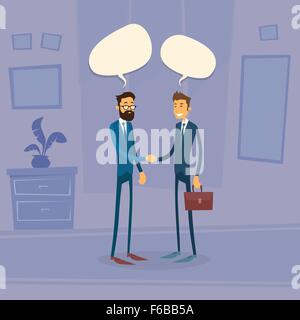 Due proprietari della mano parlando casella di Chat comunicazione bolla Illustrazione Vettoriale