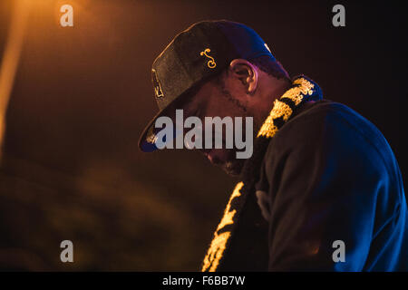 Mosca, Russia - 5 settembre, 2015 : Clifford Smith noto come uomo di metodo da Wu-Tang Clan performing live at Street Festa del Fuoco Foto Stock