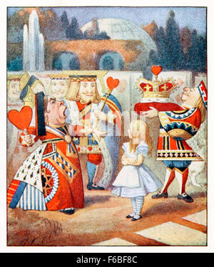 'Off con la testa! Off con -' da "Alice nel paese delle meraviglie" da Lewis Carroll (1832-1898), illustrata da Sir John Tenniel. Vedere la descrizione per maggiori informazioni. Foto Stock