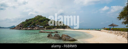 La spiaggia, l'isola di Koh Nang Yuan, anche Nangyuan, Koh Tao, Golfo di Thailandia, Tailandia Foto Stock