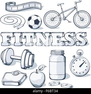 Concetto di fitness. Illustrazione Vettoriale Illustrazione Vettoriale