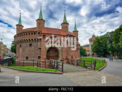 Cracovia Barbican, Polonia Foto Stock