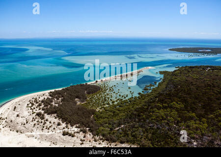 Vista aerea di Moreton Island, Brisbane, Australia Foto Stock