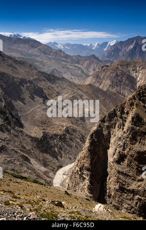 India, Himachal Pradesh, Chango, Hindustan-Tibet autostrada sopra il fiume Spiti, tra Spiti Kinnaur e Foto Stock