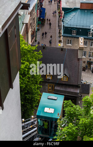 Sky tram nella città di Québec Foto Stock