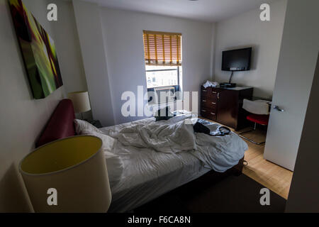 Piccolo hotel stanza a Manhattan Foto Stock