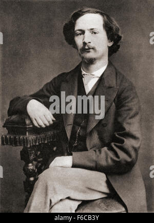 Algernon Charles Swinburne, 1837 - 1909. Poeta inglese, drammaturgo, romanziere e critico. Dopo una fotografia contemporanea. Foto Stock