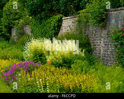 Confine erbaceo nel giardino di Newstead Abbey vicino Ravenshead NOTTINGHAMSHIRE REGNO UNITO Inghilterra ex casa di Lord Byron Foto Stock