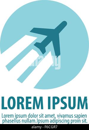 Vettore aereo logo design modello. aeromobile o icona aereo Illustrazione Vettoriale