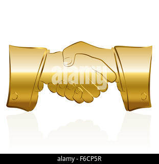 Golden handshake simbolo. Foto Stock