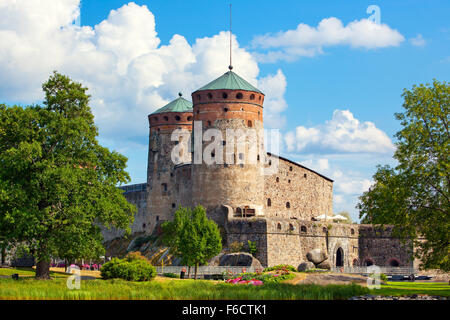 Olavinlinna castello in Finlandia. Foto Stock