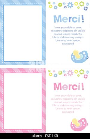 Il francese grazie baby card Illustrazione Vettoriale