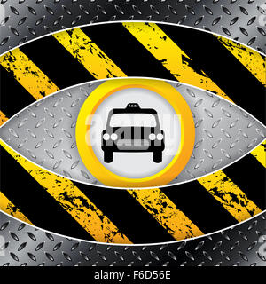 Tema industriale taxi design di sfondo con grunge ed elementi metallici Foto Stock