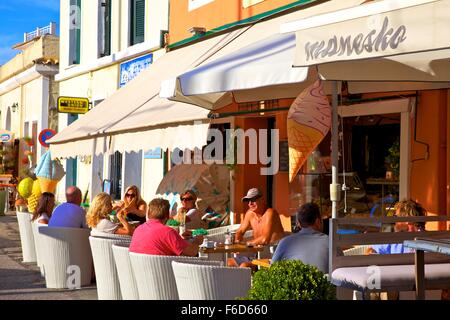 Cafe a Gaios, Paxos, Isole Ionie, isole greche, Grecia, Europa Foto Stock