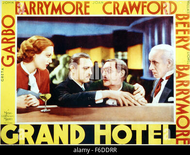 Data di rilascio: Settembre 11, 1932. Il titolo del filmato: Grand Hotel. STUDIO: Metro Goldwyn Mayer (immagine di credito: Intrattenimento foto) Foto Stock