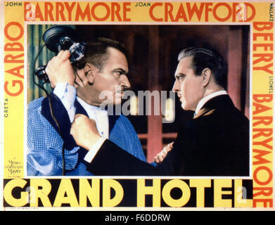 Data di rilascio: Settembre 11, 1932. Il titolo del filmato: Grand Hotel. STUDIO: Metro Goldwyn Mayer (immagine di credito: Intrattenimento foto) Foto Stock