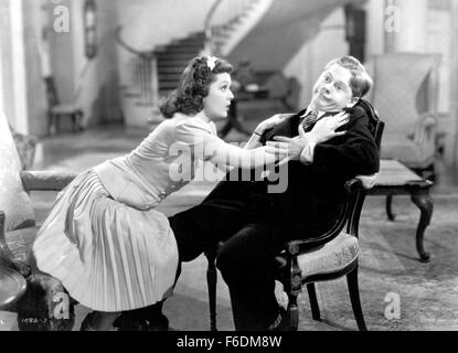 Data di rilascio: Aprile 21, 1939. Il titolo del filmato: Il Hardys Ride alta. STUDIO: Metro Goldwyn Mayer (MGM). Trama: . Nella foto: Mickey Rooney come Andrea ardito e ANN RUTHERFORD come Polly benedetto. Foto Stock