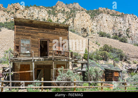 Idaho, Bayhorse, mineraria storica città fantasma, hotel Foto Stock