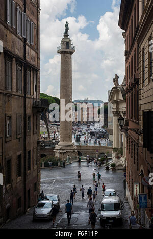 Colonna Trajans a Roma Foto Stock