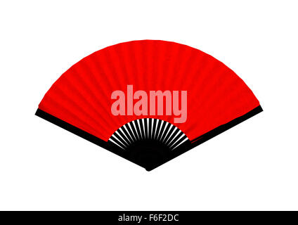 3D render digitale di un rosso fan asiatici isolati su sfondo bianco Foto Stock