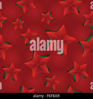 Vector seamless pattern di Natale con stelle ritagliata. Tema vacanze. Per avvolgere carta, carta da parati di sfondo del sito web, tessuto Illustrazione Vettoriale