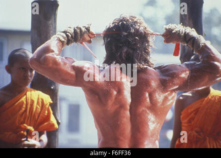 07 nov 1988; Hollywood, CA, Stati Uniti d'America; immagine dal regista Peter MacDonald il dramma di azione "Rambo III' starring Sylvester Stallone come John J. Rambo. Foto Stock