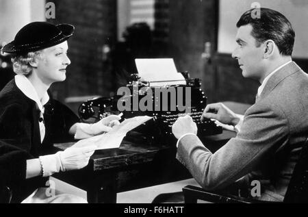 1935, il titolo del film: agente speciale, Direttore: WILLIAM KEIGHLEY, Studio: WARNER, nella foto: GEORGE BRENT, BETTE DAVIS. (Credito Immagine: SNAP) Foto Stock